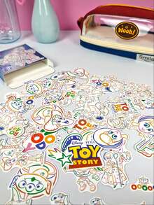 60pcs Disney Buzz Lightyear Stickers - Creative Starry Sky Series Cartoon Stickers, Scrapbook Supplies, Suitable For Office Decoration, Water Bottles, Phone Cases, Tablets,Diary, Phone Case, Backpack, Envelope, Label, Magazine DIY Decals - Multicolor - View 5