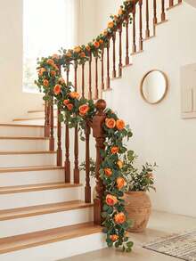 2pcs 1.8M Silk Fabric Large Peony Flower Vine - Orange - View 7