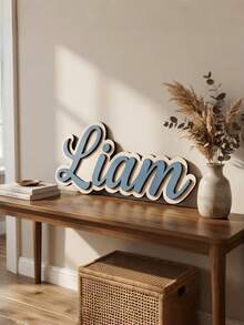1PC, Customized Name Sign, Double-Layer Material Durable, Personalized Baby Name Photo Prop Decor, Multi-Functional Wall-Mounted Kids Room Decoration, Nursery Decor, Custom Name Sign, Customized Baby Shower Party Decoration, Perfect Gift For Baby Boy And Girl, Room Decor. - Multicolor - View 6
