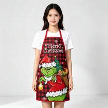 The Grinch 1pc New Christmas Apron Santa Claus Style Apron Christmas Atmosphere Practical - Multicolor - View 4