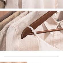 1/5pcs Natural Wooden Hangers With Anti-Slip Bar, Suitable For Clothing Stores And Hotels - View 6