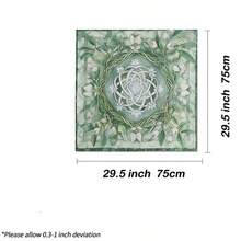 1PC Vintage Green Floral Celtic Tarot Cloth, Square Wiccan Altar Table Mat, Bohemian Wall Hanging Tapestry, Multipurpose Spiritual Divination Decor, Celtic Altar Cloth, Mat & Wall Hanging Tapestry, Witchy Spiritual Oracle Card Reading Mat Home Decor - Multicolor - View 7