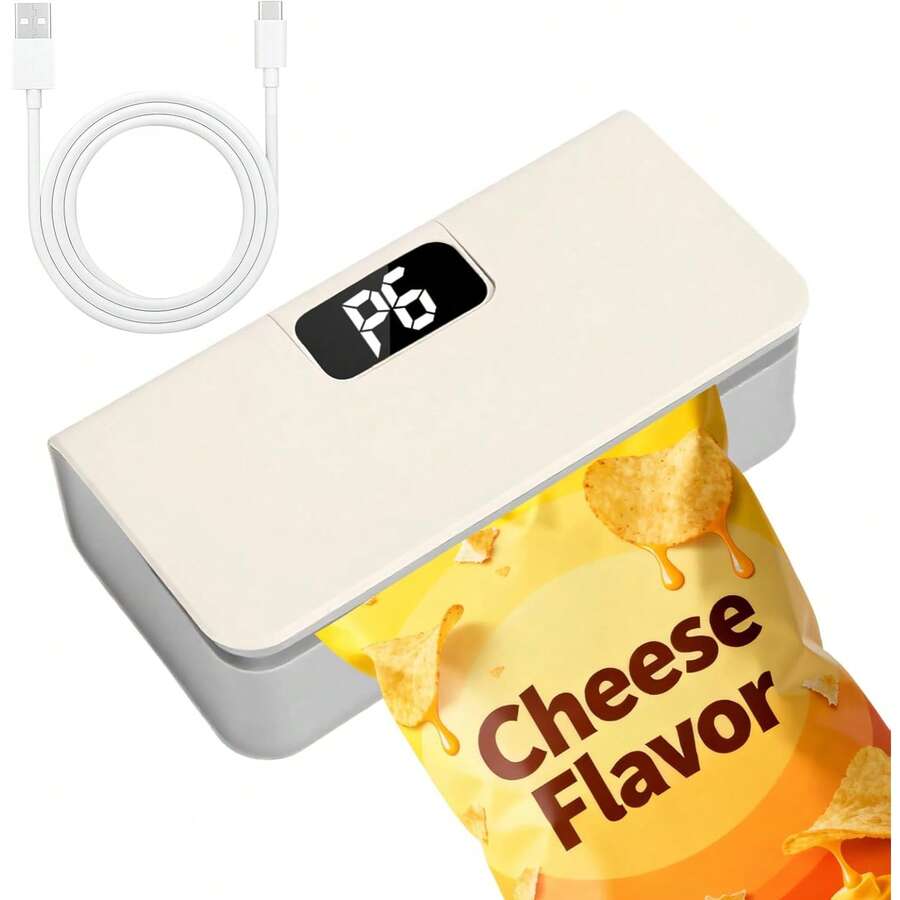 USB Electric Sealer, For Food Storage And Snack Preservation, Wireless Portable Heat Sealer With LED Display, Perfect For Sealing Halloween And Christmas Gift Bags - Multicolor - View 1