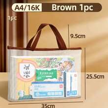 Transparent Handheld Storage Bag, Multiple Sizes Available, Large Capacity Portable, Suitable For Storing Textbooks, Documents, Painting Tools, Handheld Design, Transparent Mesh, Easy To Find Items, Can Be Used For School And Office, Back To School Stationery Supplies - A - View 6