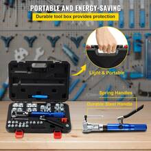 Hydraulic Flaring Tool Kit, 45° Double Flaring Tool, Brake Repair Brake Flaring Tools For 3/16"-1/2", Brake Flare Tool With Tube Cutter And Deburrer, 32 PCS Tube Flaring Tools For Copper Lines - For 3/16"-1/2" - View 6