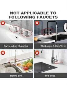 Kitchen Sink Splash Guard Silicone Faucet Mat, 5° Sloped Design For Easy Drainage, 90° Foldable, Suitable For Various Sink Countertops - One Size - View 4
