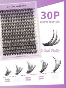 Faux Mink Eyelash Extensions, D Curl, Mixed Natural Style, 3D Russian Volume Eyelashes, Individual Eyelash Extension Tools - D - View 2