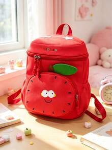 Cute Cartoon Fruit Backpack, Cute Smiling Face Cartoon Daily Backpack, Lightweight Nylon School Bag, Suitable For Children's Outdoor Travel - Multicolor - View 4