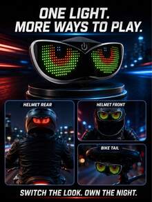 Lampu Peringatan Mata Setan LED untuk Helm Sepeda Motor dan Sepeda, Lampu Dekoratif Suasana Malam Hari untuk Berkendara dengan Mata Setan, Bluetooth, Kontrol Aplikasi, DIY - Helm LED Mata Jahat - View 7