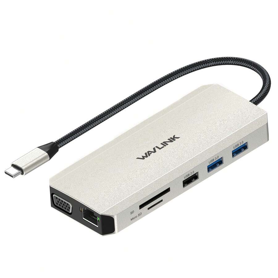 12-In-1 USB-C Hub WAVLINK, Triple Display Docking Station With Video Outputs, 85W PD Charging, Gigabit Ethernet, SD/TF Card Reader For Laptops/PCs - View 1