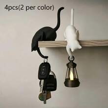 1pc Cat Tail Wall-Mounted Key Hook Creative Cat-Shaped Storage Rack Home Decor Room Decor Bedroom Decor Bathroom Kitchen Accessories Garden Wall Storage Christmas Decoration - Multicolor - View 14