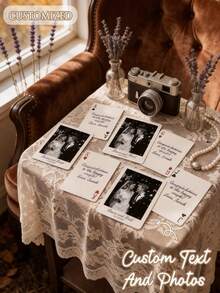 Kartu Remi Foto Pernikahan Kustom | Buku Tamu Pernikahan Potret Pribadi | Dekorasi Pesta Pernikahan dengan Kartu Remi dan Acara Pengantin - MultiWarna - View 2