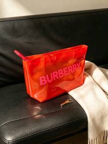 Burberry Tas Penyimpanan Perlengkapan Mandi Perjalanan Ringan, Tas Kosmetik dengan Jahitan Seragam yang Rapi dan Resleting, Lapisan Luar Tahan Noda dan Mudah Dibersihkan, Ideal untuk Perjalanan Bisnis dan Liburan Semalam - Rose Red - View 4