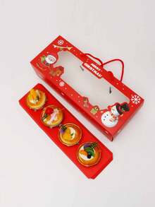 Christmas Gift 4-Compartment Box With Lid, Divided Storage For Candy, Cookies, Snacks, New Year Party Favor - View 10