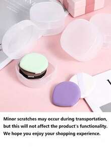 5PCS Small Transparent Plastic Round Storage Box - Portable Makeup Pad And Cleaning Product Storage Box, Sealed Travel Design, Suitable For Brushes, Balls, Beads, Etc. Bathroom And Vanity Storage, Makeup Remover Storage Box, Smooth Surface - Multicolor - View 6
