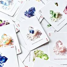 1 Set Of Board Game Playing Cards, Travel Portable Poker Card Set, 54 Crystal Pattern Collectible Cards, Fun Indoor Game Cards, Crystal Cards For Party And Gift - Multicolor - View 3
