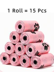 10 Rolls~Pet Waste Bags Set | PE Material Pink Pet Waste Bags Set With Cute Paw Print Pattern, Capsule Portable Dispenser With Waste Bags, Leak-Proof Clean Portable Design For Outdoor Use, Essential Pet Supplies For Cat And Dog Owners To Pick Up Pet Waste - View 2