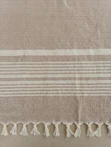 Retro Bedspread/Sofa Throw, Nap Blanket 175 X 190 Cm, Cotton Throw - Beige - View 2