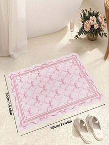 1pc Asymmetrical Fluffy Luxury Soft Bohemian Vintage Pink Carpet, Non-Slip Bottom, Machine Washable, Suitable For Living Room, Bedroom, Hallway, Elegant Persian Court Style With Baroque Pattern, Indoor Rug - Pink - View 3
