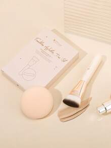 DUcare Ultimate Synthetic Flat-Top Foundation Brush, Paired With A Soft Makeup Sponge, For Effortless, Streak-Free Foundation Application, Flawless, Seamless Finish - Easy Blending Even For Beginners, With Even Coverage For Liquid And Cream Foundations - Champagne - View 12