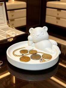 Vigour Summer Cute Bear Jewelry Storage Tray, Key & Small Item Holder, Bedroom & Living Room Desktop Decor, Home Organization, Suitable For Small Objects, Commemorative Gift, Halloween & Christmas Gift, Best Choice - Multicolor - View 5