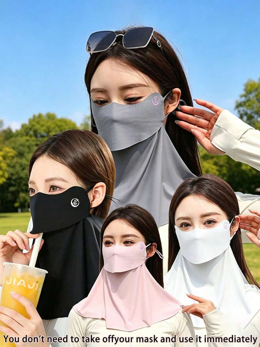 1/2/3pcs Women & Men Sun Protection Face Mask Outdoor Cycling Sunshade UV Protection Full Face Mask With Mesh Eye Protection Easy Drinking Without Removing 3D Design Suitable For Outdoor Activities Cycling Driving Summer Balaclava - Multicolor - View 1