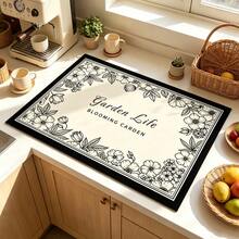 1pc Dish Drying Mat, Coffee Machine Mat, Geometric Rhombus Drying Mat, Suitable For Home Kitchen Countertop, Tea Table Storage, Holiday Party Daily Kitchen Storage Use, Multi-Purpose Drying Mat, Home Gift, Desktop Decoration - XYLSD-1079 - View 4