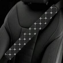 1pc Embroidered Fabric Car Seat Belt Shoulder Pad, Breathable Extended Protective Cover, Suitable For Cars And Trucks, Available In 30cm, 50cm, 75cm Lengths, Comfortable Car Interior Safety Accessory - Multicolor - View 9