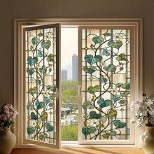 1/3pcs Retro Floral And Vine Privacy Window Film, Reusable PVC Electrostatic Adsorption Window Film, Suitable For Kitchen, Bathroom, Balcony Windows, And Home Decor. - Frosted Glass Sticker - View 9