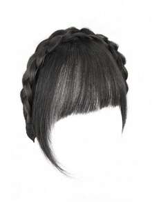 Fake Bangs Headband Integrated Hair Piece, French Straight Bangs With Sideburns, Natural Face-Framing Bangs Wig (For Women), Halloween - Multicolor - View 8