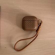 Korean Style Minimalist Rhombus Faux Leather Solid Color + Rope Earphone Case Compatible With AirPods Pro 3 New Pro 2 Protective Cover Pro Cute Apple 4 Minimalist 3 Personalized 1/2 Generation Girls Earphone Case Protective Cover Spring/Summer Earphone Case/Birthday Gift/Holiday Gift - Multicolor - View 12