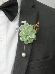 1/2/6 High-Quality Roses Decorated With Gold Foil And Small Beads, Can Be Used As Corsage Or Wrist Flower - Green - View 9