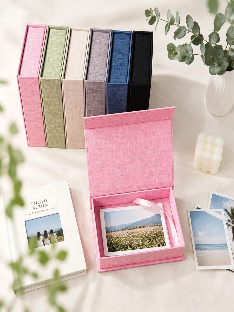 Magnetic Fabric Storage Box, Suitable For Photo Albums, Letters And Small Items, Decorative Book-Shaped Organizer Box, Can Store Jewelry, Watches And Handmade Crafts, Durable Desktop Storage Box, Suitable For Living Room And Study