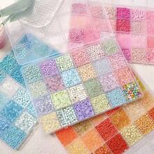 Small Cream Glass Beads Handmade Kit, Approx. 240pcs/Compartment, DIY Necklace Bracelet Phone Chain Decorative Accessories - Multicolor - View 1