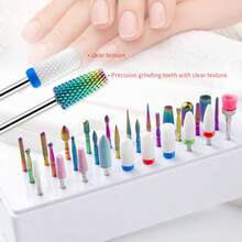 30pcs Nail Drill Bit Set, Nail Grinding Bits, Cuticle Gel Removal Drill Bits, Professional Nail Rotary Tool, Suitable For 3/32" Shank Diameter Nail Drill - Multicolor - View 6