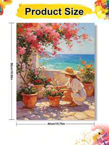 1pc Coastal Scenery DIY Oil Painting By Numbers, Canvas Painting DIY Crafts, Adult Home Decoration, Holiday Gift. - Sets - View 11