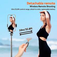 Q03 29-Inch Extendable Aluminum Alloy Selfie Stick Featuring 360° Rotation, A Built-In Tripod, And A Detachable Bluetooth Remote; Lightweight And Portable, Designed For Travel, Photography, And Live Streaming; Compatible With IOS And Android Phones. - View 7