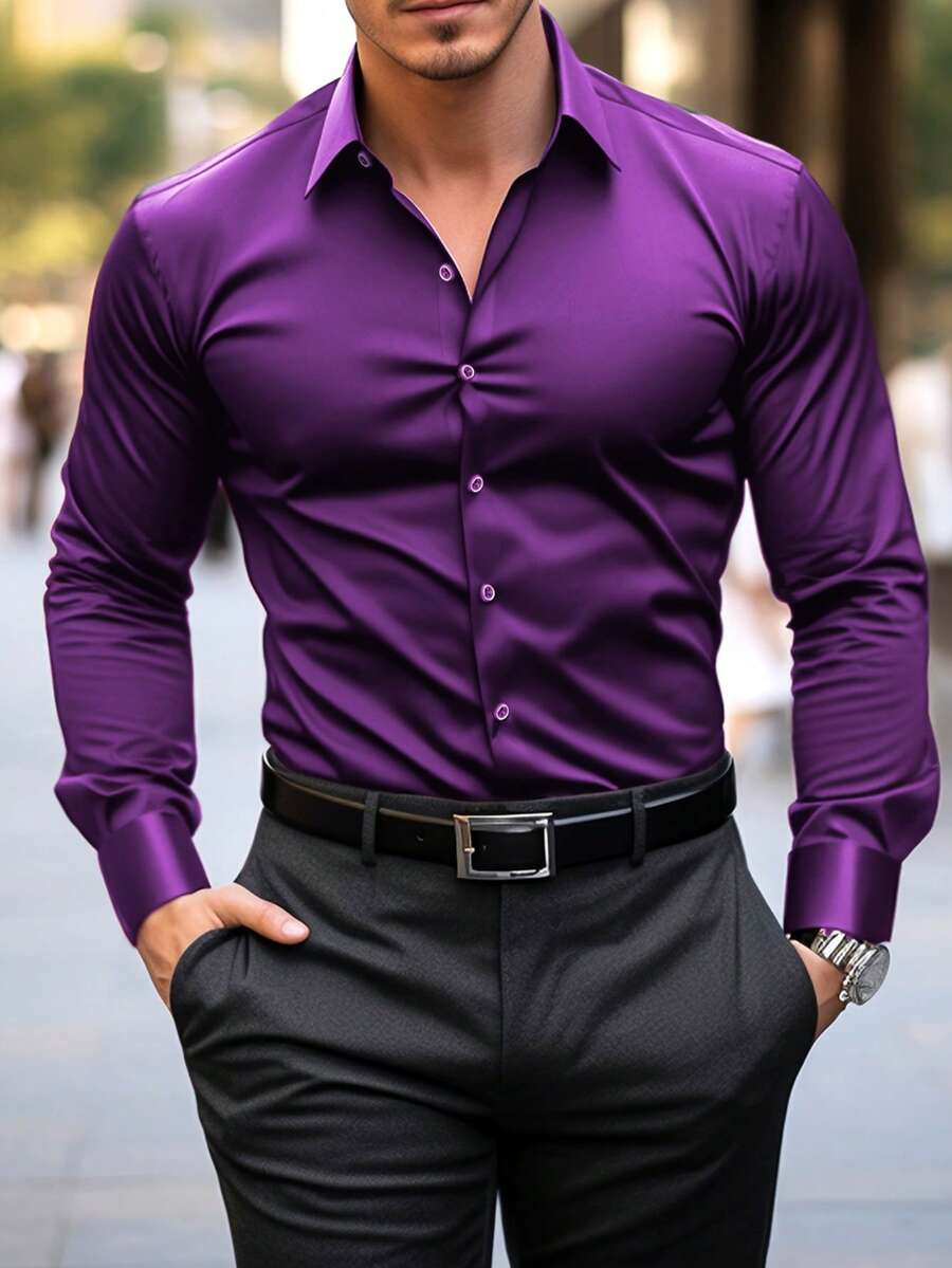 Men's Solid Color Casual Versatile Daily Wear Shirt