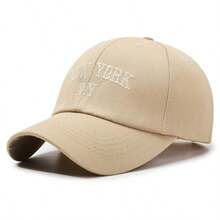 Vintage College Style English Letter Embroidered Solid Color Baseball Cap Unisex Personalized Curved Brim Baseball Cap - One Size - View 7