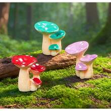 Realistic Mushroom Cluster Micro Landscape Creative Mushroom Gift Decor DIY Mini Accessories Resin Craft - Mushroom Patch - View 9