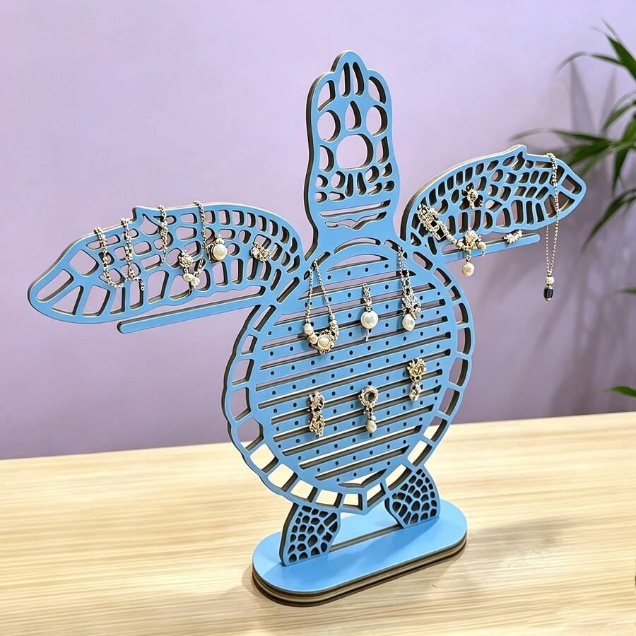 Turtle Women's Earring Display Stand - Jewelry Storage Rack, Turquoise Color Jewelry Organizer Suitable For Earrings, Necklaces And Keys - Decorative Gift For Moms, Women And Jewelry Lovers, Hanging Jewelry Organizer - A - View 1