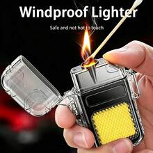 1 Pieza Encendedor a Prueba de Viento 2 en 1 | Linterna LED Llavero Sin Llama - Ver 3