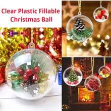 Clear Plastic Hollow Ball Shell Acrylic Sphere DIY Handmade Round Pendant Openable Christmas Ball Hanging Ornament - Multicolor - View 3