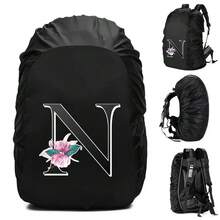 Backpack Rain-Proof Cover Large-Capacity Foldable Hiking Backpack Dust And Sun Protection Cover Suitable For Hiking Camping Mountaineering Outdoor Activities Initial Name 26 Letters Pattern - Black 60L - View 25