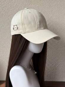 1pc Cute Cat Embroidered Baseball Cap, Adjustable Curved Brim Dad Hat, Lightweight All-Season Wear, Suitable For Travel, Sports And Daily Use - A - View 12