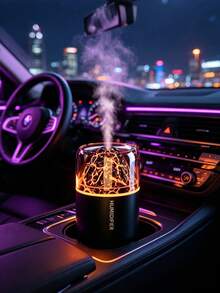 1pc Volcano Aromatherapy Humidifier, Ultrasonic Mist Humidifier With Cracked Volcano LED Atmosphere Night Light, USB Quiet Desktop Air Humidifier, Suitable For Bedroom, Office, Home Decor - one-size - View 5