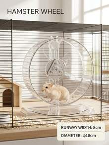 1pc Large Ultra-Quiet Hamster Running Wheel, Boredom Relief Self-Entertainment Toy, Golden Hamster Treadmill Roller Stand, Landscape Decoration Accessory - View 5