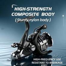 2026 New Okuma Fishing Reel Dual Drag Front And Rear Brake Spinning Reel 3000-6000 Series 10-16KG Braking Force Saltwater Freshwater Universal Metal Long Cast Fishing Reel - Black - View 10