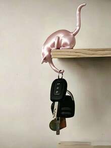 Cat Shelf Hook With Vintage Lantern, Resin Cat Lantern Shelf Decor, Bookshelf Lighting, Stable Edge Sitting Design, Wall-Mounted Key Hook, Suitable For Porch, Patio, Bookshelf, Reading Nook And Entryway Hallway Decoration - Regular - View 4