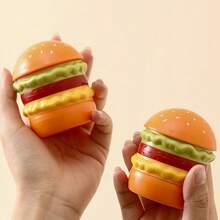 Tempat Tusuk Gigi dan Kotak Penyimpanan Benang Gigi Berbentuk Hamburger Kreatif - Desain Hamburger Lucu, Cocok untuk Dekorasi Kantor dan Meja - Tempat Tusuk Gigi Dekoratif dengan Motif Hamburger, Desain Ringkas untuk Menyimpan Cotton Bud, Kotak Benang Gigi, Wadah Penyimpanan Higienis - View 3